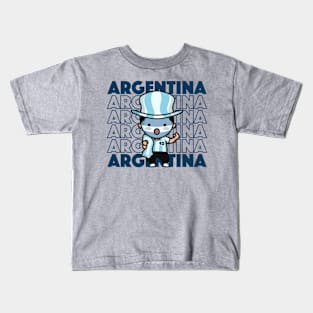 Argentina Football Fan // Kawaii Cute Argentine Soccer Supporter Kids T-Shirt